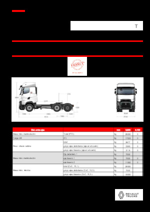 Tracteurs routiers Renault T HIGH T6X2 PUSHER 13L E6