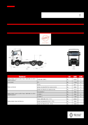 Tracteurs routiers Renault T HIGH T6X2 PUSHER 13L E6