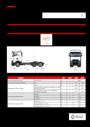 Tracteurs routiers Renault T HIGH T6X2 TAG 13L E6