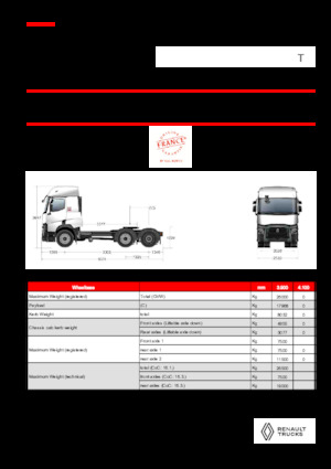 Tracteurs routiers Renault T T6X2 PUSHER 11L E6