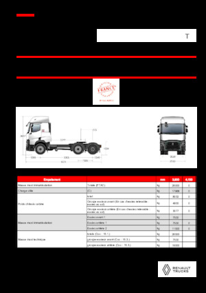 Tracteurs routiers Renault T T6X2 PUSHER 11L E6