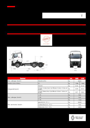 Tracteurs routiers Renault T T6X2 PUSHER 13L E6