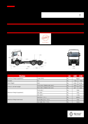 Tracteurs routiers Renault T T6X2 PUSHER 13L E6