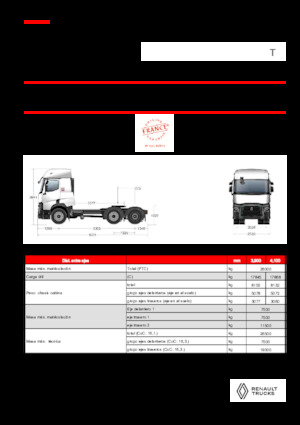 Tracteurs routiers Renault T T6X2 PUSHER 13L E6