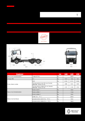 Tracteurs routiers Renault T T6X2 TAG 13L E6