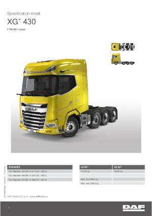 Tracteurs routiers DAF XG+ 480 FTM