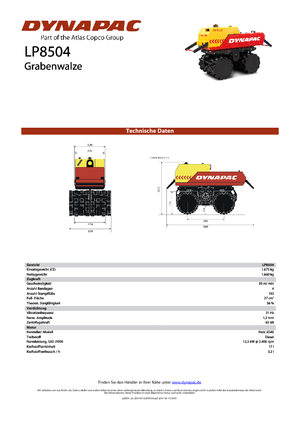 Rouleaux de tranchées Dynapac LP 8504
