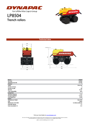 Rouleaux de tranchées Dynapac LP 8504