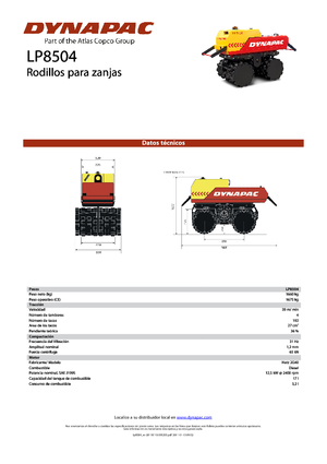 Rouleaux de tranchées Dynapac LP 8504