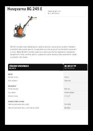 Truelles à conducteur accompagnant Husqvarna BG 245E