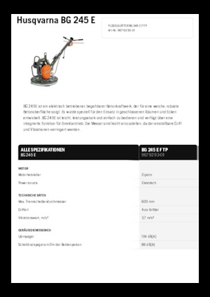 Truelles à conducteur accompagnant Husqvarna BG 245E