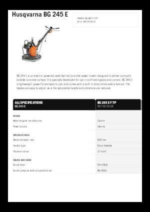 Truelles à conducteur accompagnant Husqvarna BG 245E