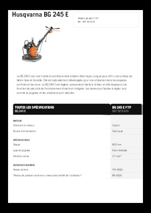 Truelles à conducteur accompagnant Husqvarna BG 245E