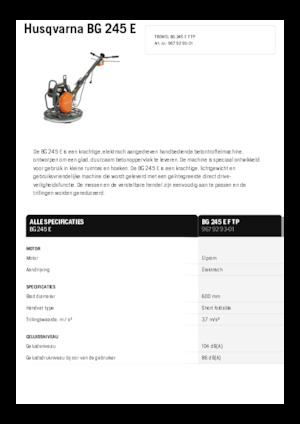 Truelles à conducteur accompagnant Husqvarna BG 245E