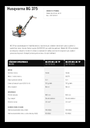 Truelles à conducteur accompagnant Husqvarna BG 375