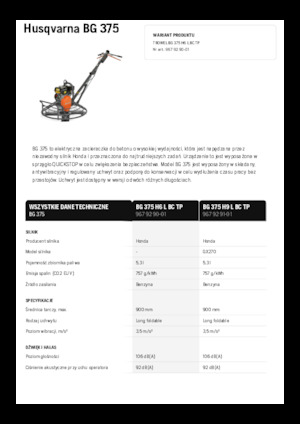 Truelles à conducteur accompagnant Husqvarna BG 375