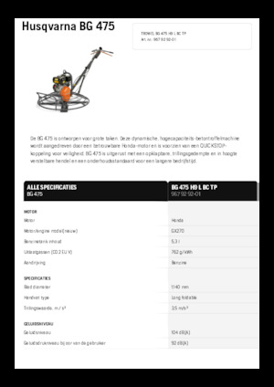 Truelles à conducteur accompagnant Husqvarna BG 475
