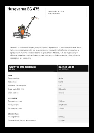 Truelles à conducteur accompagnant Husqvarna BG 475