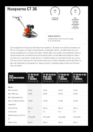 Truelles à conducteur accompagnant Husqvarna CT 36