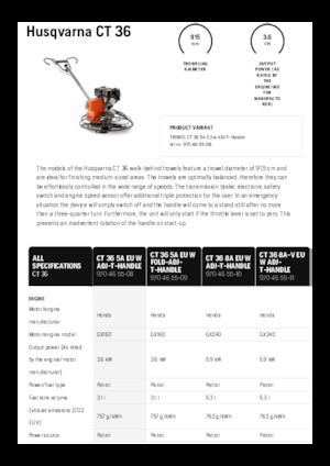 Truelles à conducteur accompagnant Husqvarna CT 36
