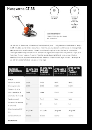 Truelles à conducteur accompagnant Husqvarna CT 36