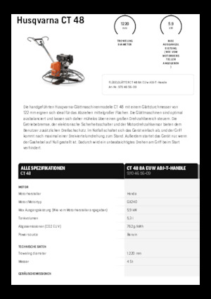 Truelles à conducteur accompagnant Husqvarna CT 48