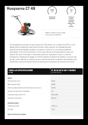 Truelles à conducteur accompagnant Husqvarna CT 48