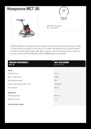 Truelles à conducteur accompagnant Husqvarna MCT 36