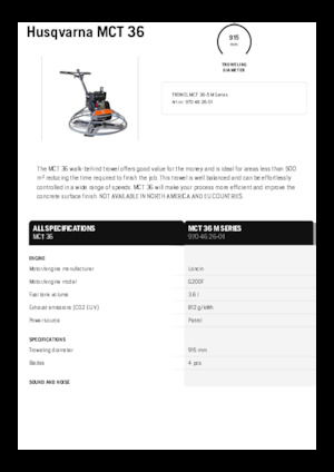 Truelles à conducteur accompagnant Husqvarna MCT 36