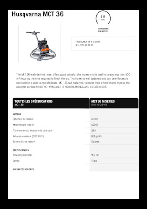 Truelles à conducteur accompagnant Husqvarna MCT 36