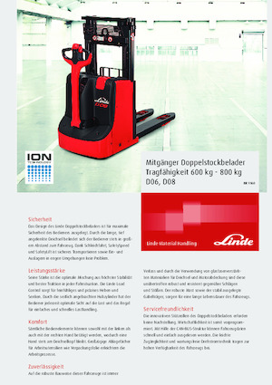 Gerbeurs à conducteur accompagnant Linde D06 