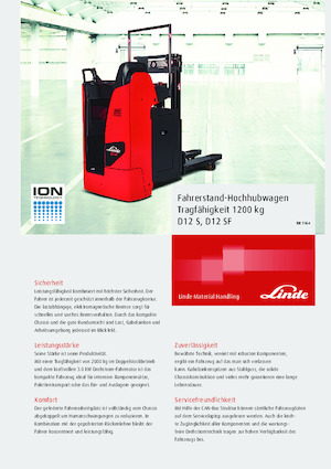 Gerbeurs à conducteur accompagnant Linde D12S