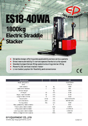 Gerbeurs à conducteur accompagnant EP ES18-40WA