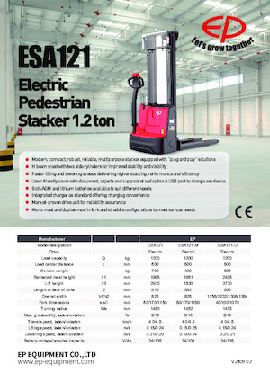 Gerbeurs à conducteur accompagnant EP ESA121