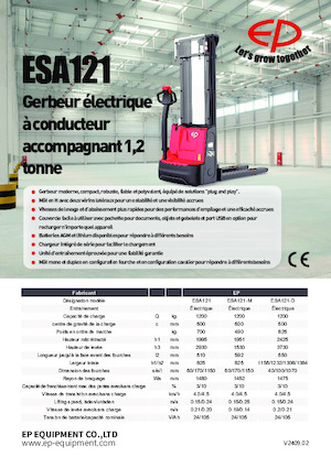 Gerbeurs à conducteur accompagnant EP ESA121