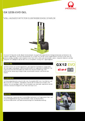 Gerbeurs à conducteur accompagnant PRAMAC Lifter GX 12/35 Evo Gel