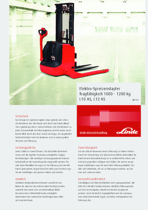 Gerbeurs à conducteur accompagnant Linde L12AS Triplex 120x50