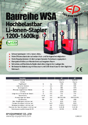 Gerbeurs à conducteur accompagnant EP WSA121