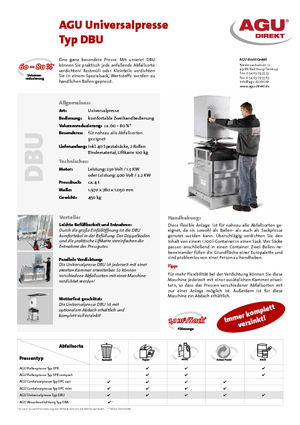 Presses à déchets AGU DBU-Tandem