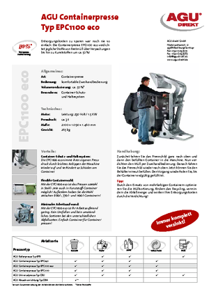 Presses à déchets AGU EPC 1100 eco