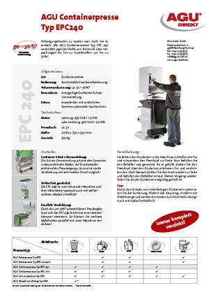 Presses à déchets AGU EPC 240