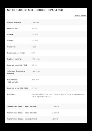Bouteur sur pneus Caterpillar 834K