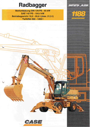 Excavatrice sur pneus Case Poclain 1188 PM 4A