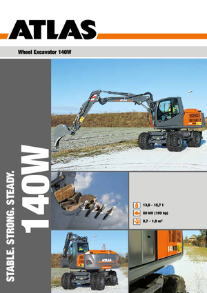 Excavatrice sur pneus Atlas 140 W