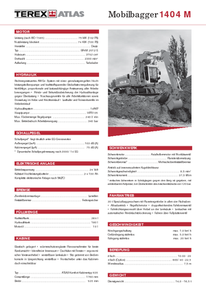 Excavatrice sur pneus Atlas 1404 M