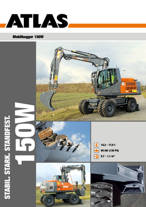 Excavatrice sur pneus Atlas 150 W