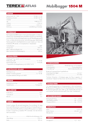 Excavatrice sur pneus Atlas 1504 M