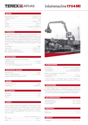 Excavatrice sur pneus Atlas 1704 MI