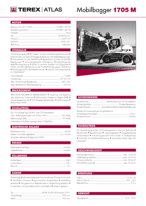 Excavatrice sur pneus Atlas 1705 M