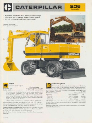 Excavatrice sur pneus Caterpillar 206
